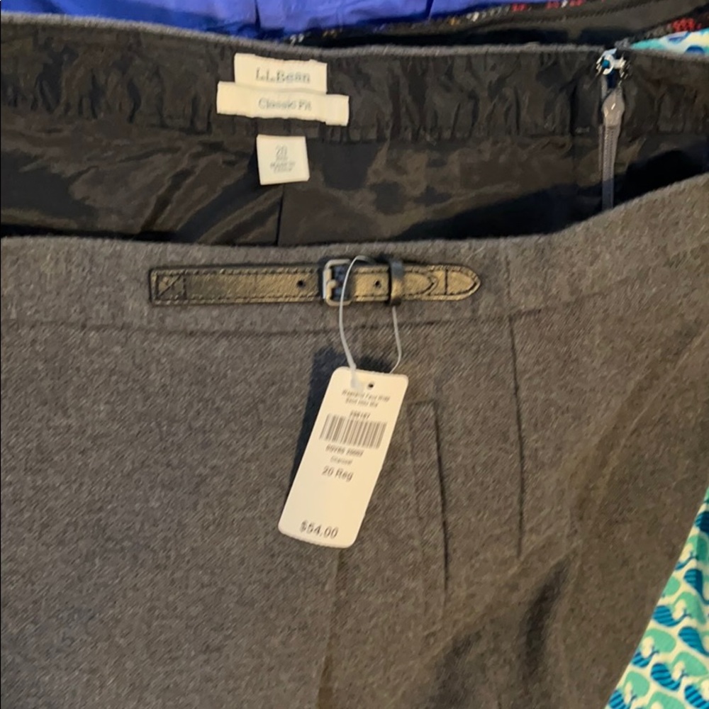 Grey wool lined llbean skirt